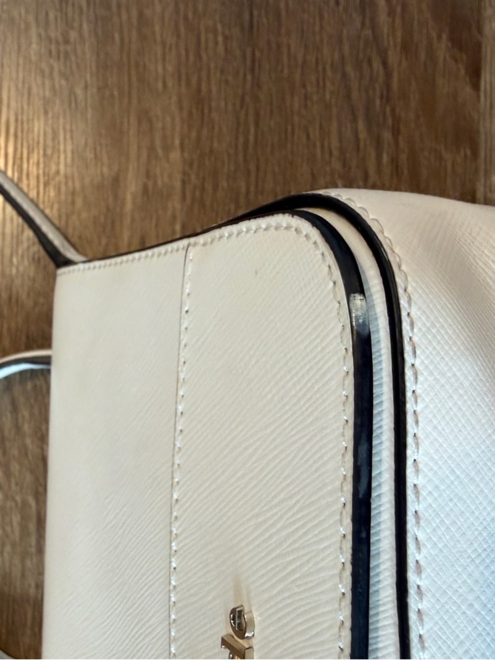 kate spade Cream Leather Crossbody Satchel with Top Handle - Picture 9 of 9